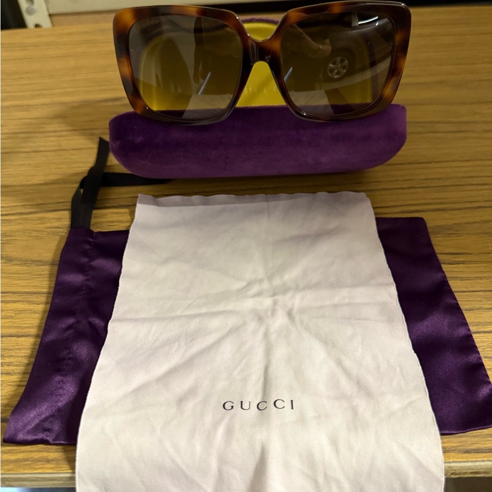 Gucci Brown 0728sa Havana/Brown Sunglasses with Protective Accessories